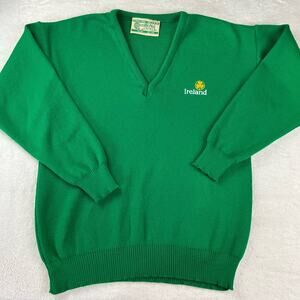 Traditional Craft Vintage Green V-neck Sweater Ireland Size 42-44 Ireland